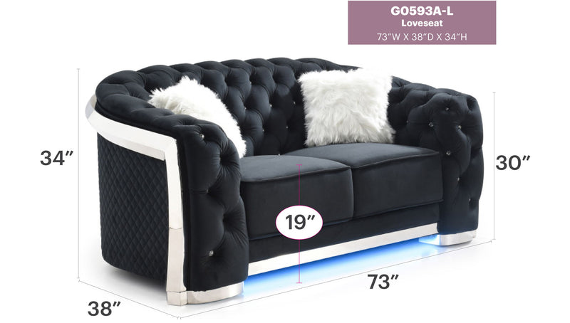 Loveseat With Flared Arms