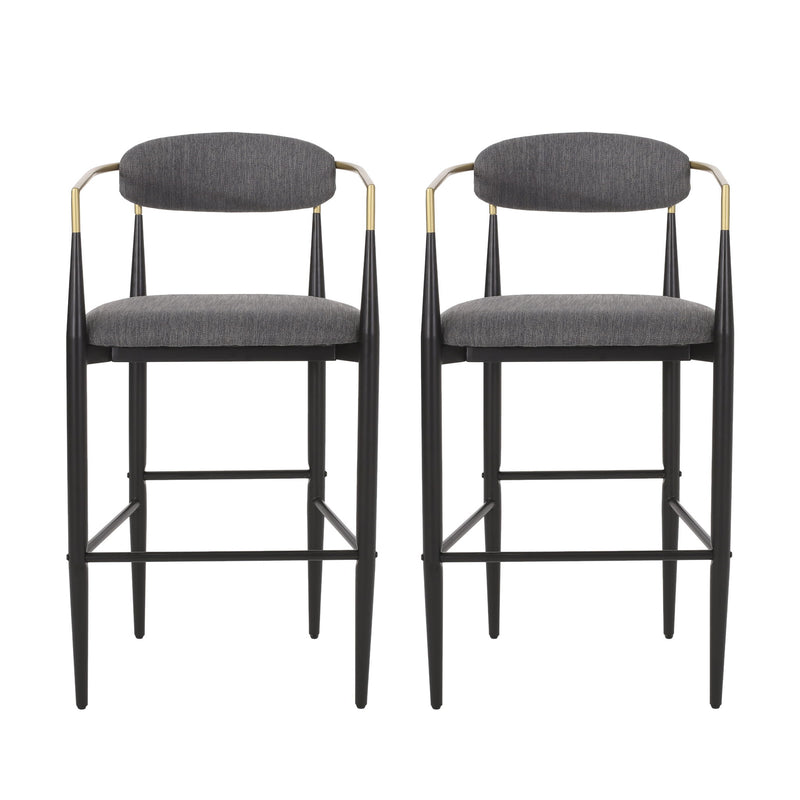 Modern Bar Stools With Armrests (Set of 2)