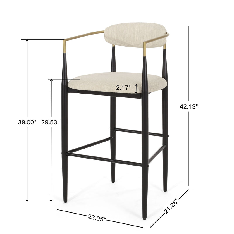 Modern Bar Stools With Armrests (Set of 2)