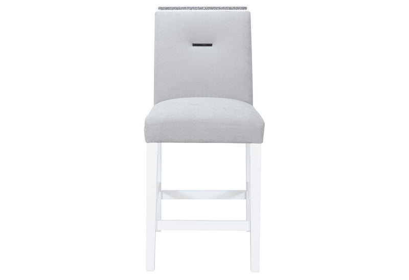 Monaco - 5 Piece Dining Room Set (Bar Table & Four Bar Stools) - Light Gray / White