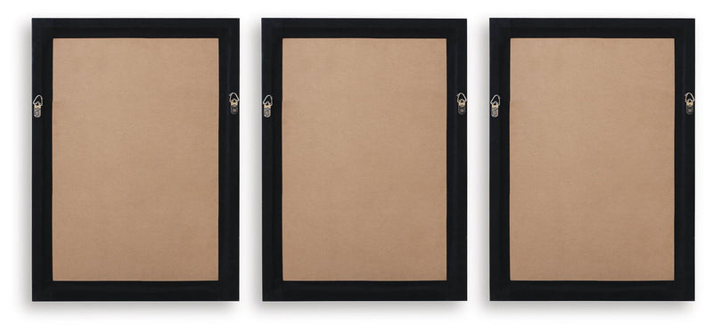 Janisburg - Wall Art Set (Set of 3) - Black / White / Brown