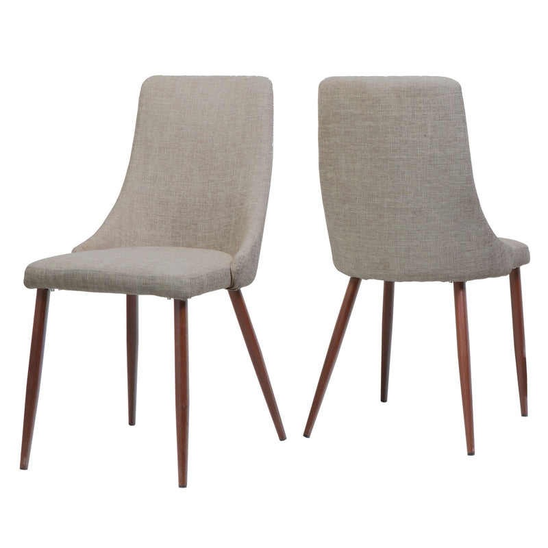 Mid Century Modern Fabric Armless Dining Chair