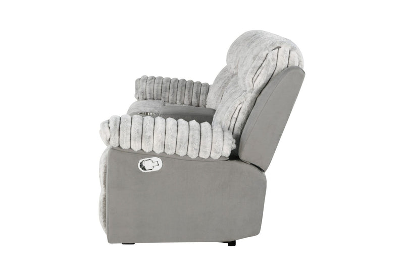 U6028 - 3 Piece Living Room Set (Reclining Sofa / Console Reclining Loveseat / Glider Recliner) - Gray