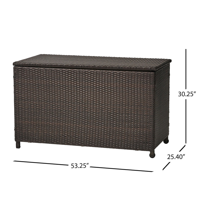 Blake - Wicker Cushion Box - Brown Multi