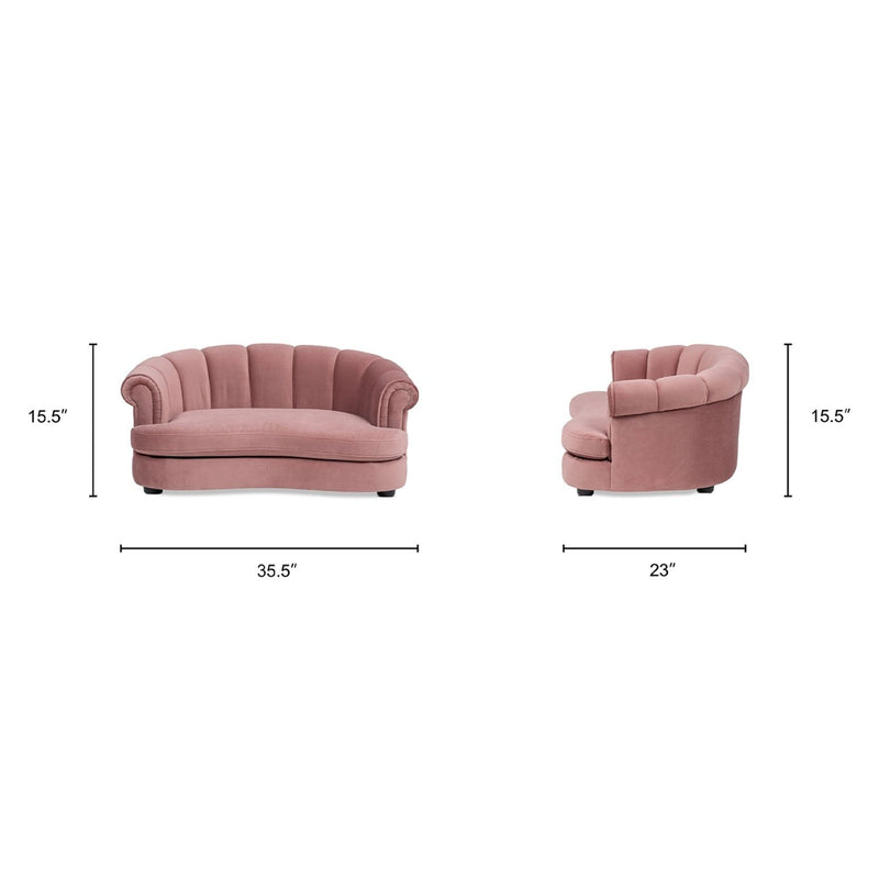 Halle - Rolled Arm Dog Bed - Pink