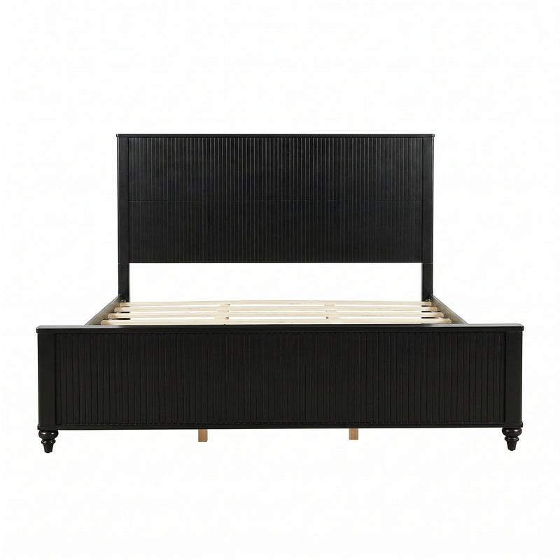 Fluted Platform Bed Frame, No Box Spring Needed