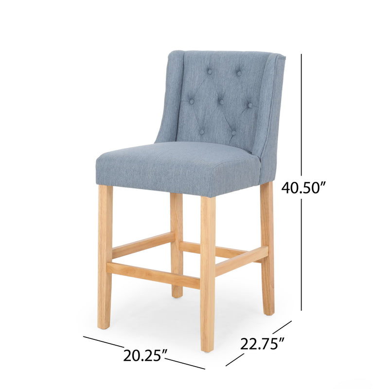 Vienna - Contemporary Fabric Tufted & Wingback Counter Stools (Set of 2)