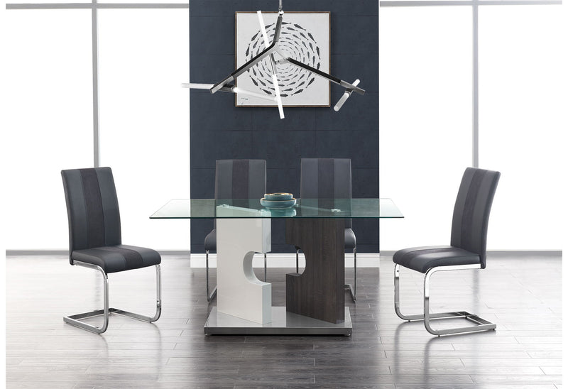 D219 - 7 Piece Dining Room Set (Dining Table And 6 Dinning Chairs) - Gray