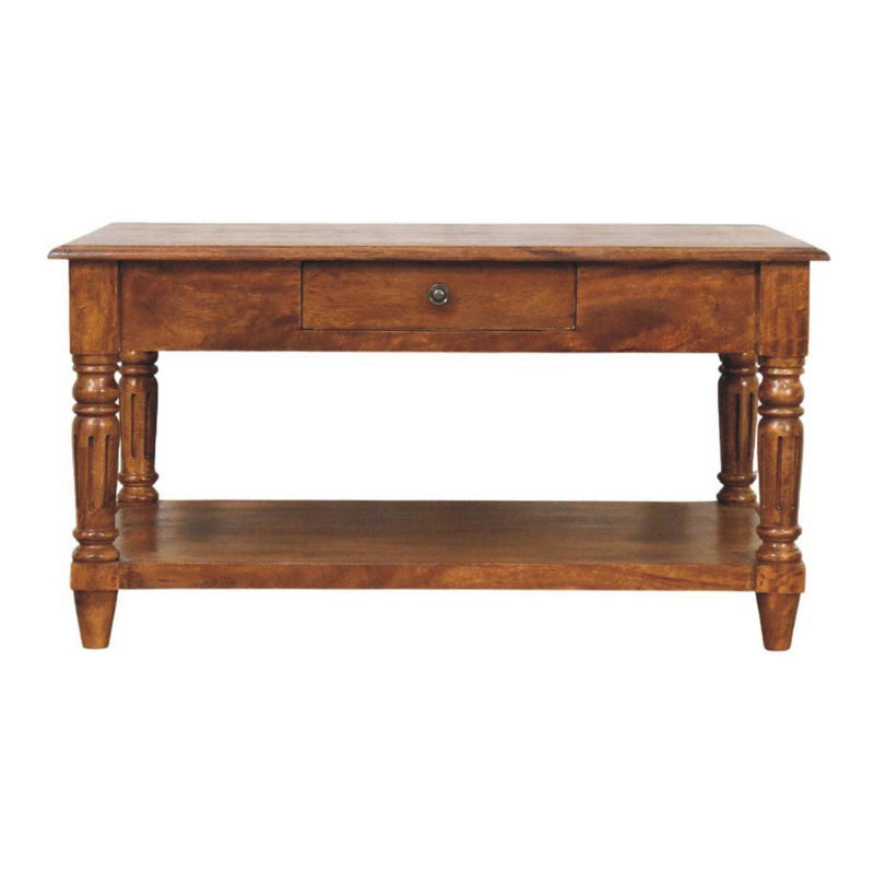 Turned Legs Drawer Table