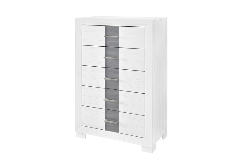 Optimus - 5 Piece King Bedroom Set - White