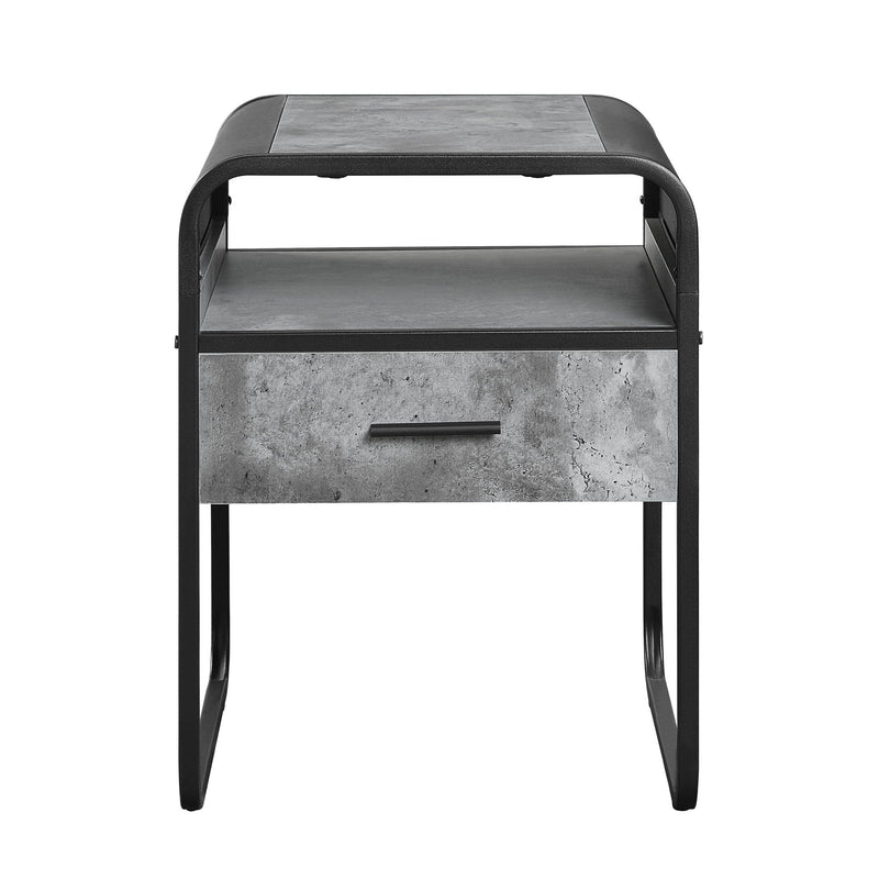 Raziela - End Table With Drawer - Black / Gray