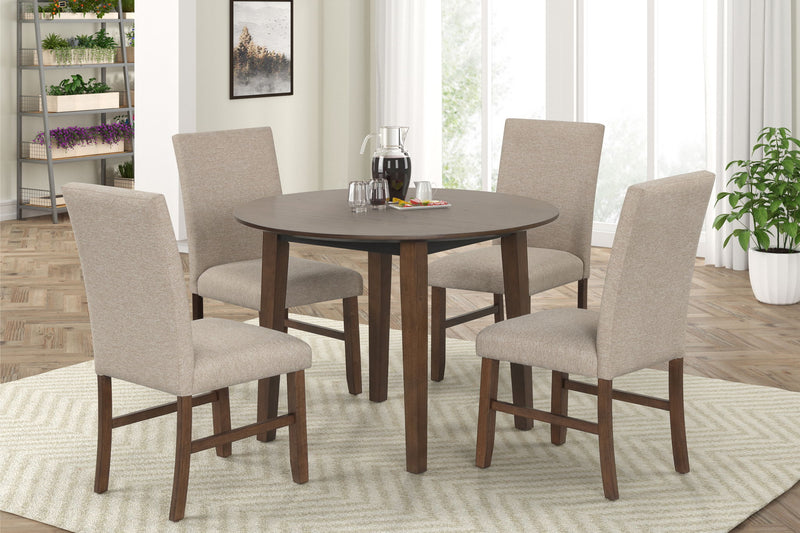 Hargrove - 5 Piece Set (42" Round Counter Table & 4 Chairs) - Brown / Beige