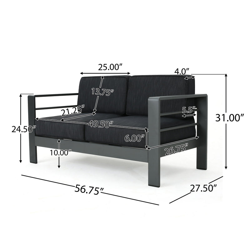 Cape Coral - 4 Pieces Outdoor Patio Chat Set